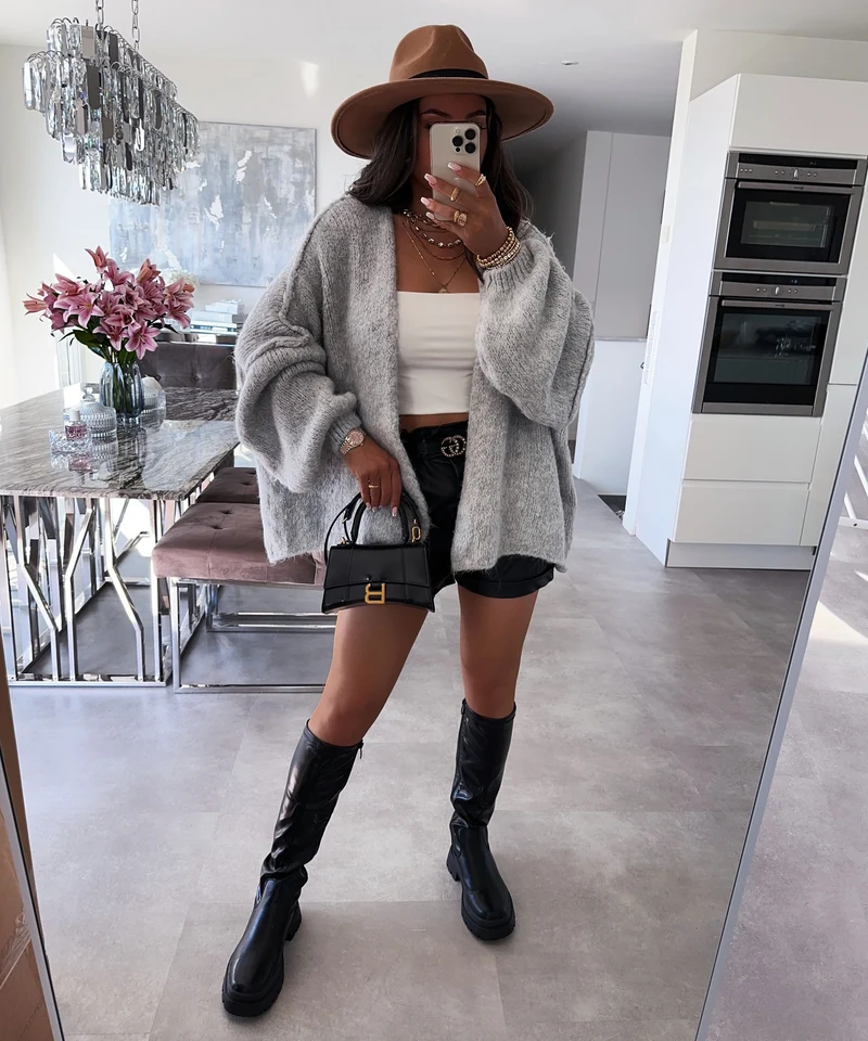Cardigan Ray Hellgrau