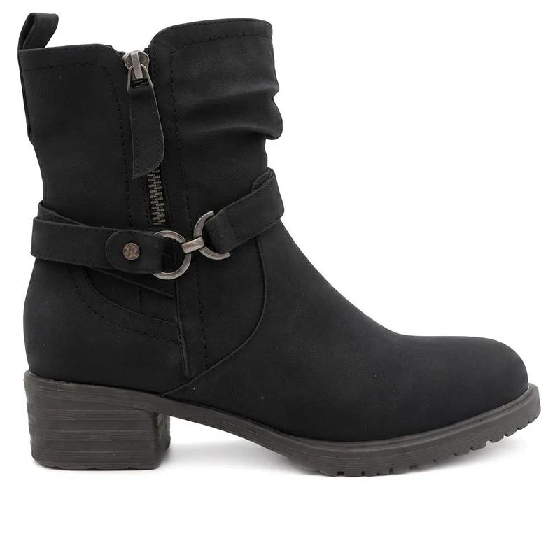 Warm Lined Zip Fasten Calf Length Boots - LECHE44004 / 329 942 - Black