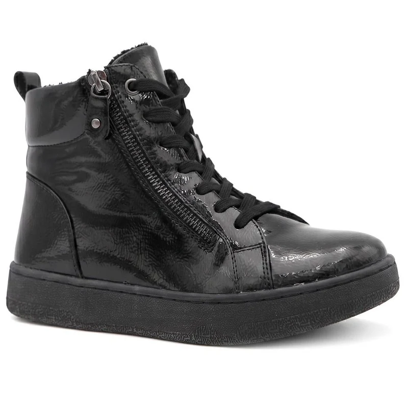 Warm Lined Casual Zip & Lace Ankle Boots - WBINS44020 / 329 968