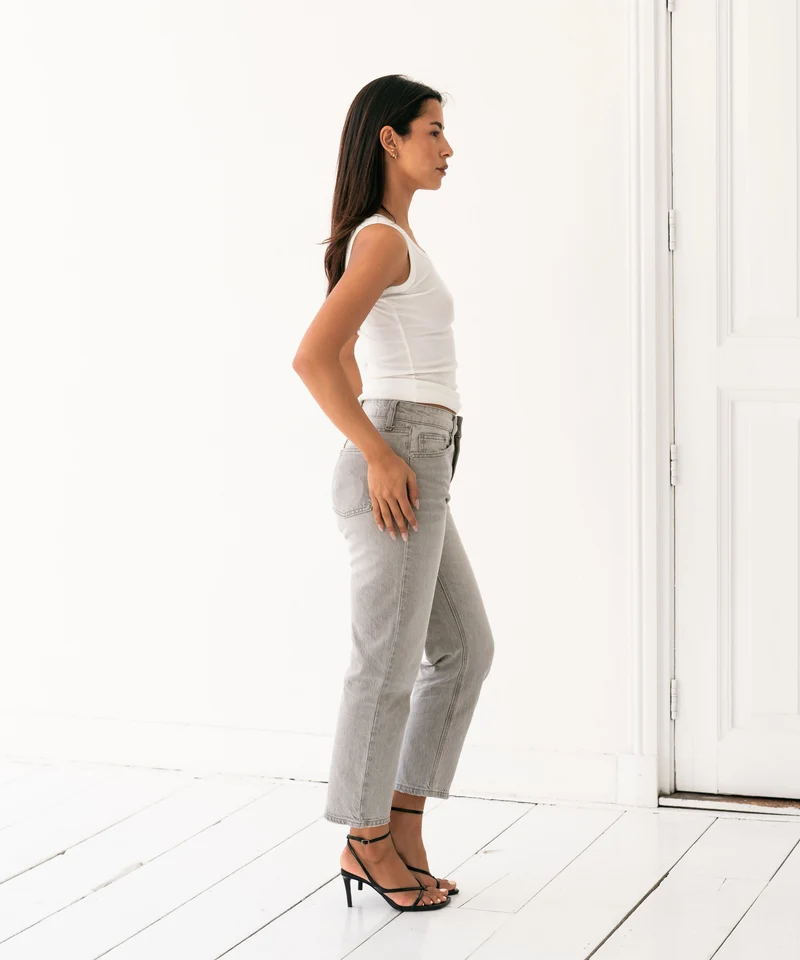 Stretch Mom Jeans Zula Grau