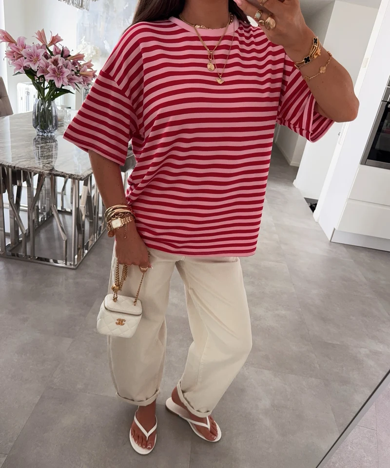 T-Shirt Conny Streifen Rot