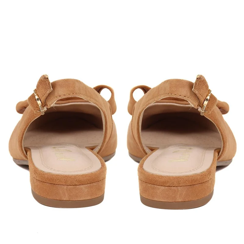 Casual Slingback Sandals - VAN37114 / 324 868 - Camel Suede