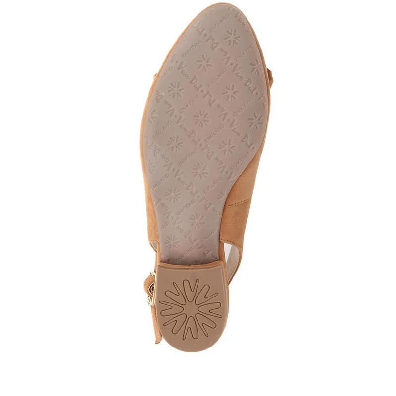 Casual Slingback Sandals - VAN37114 / 324 868 - Camel Suede