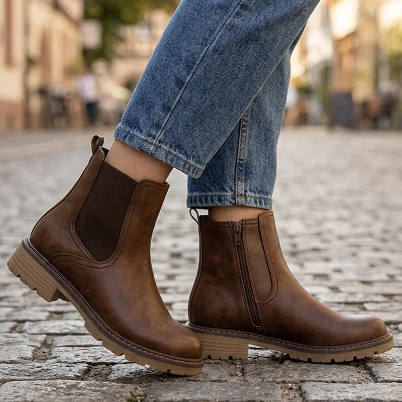 Warm Lined Chelsea Boots - WBINS44064 / 329 984 - Tan