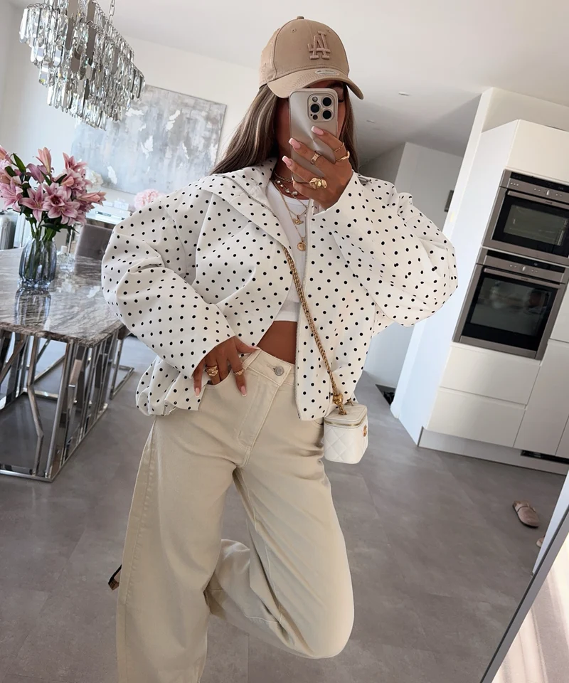 Polka Dots Jacke Pia Weiß