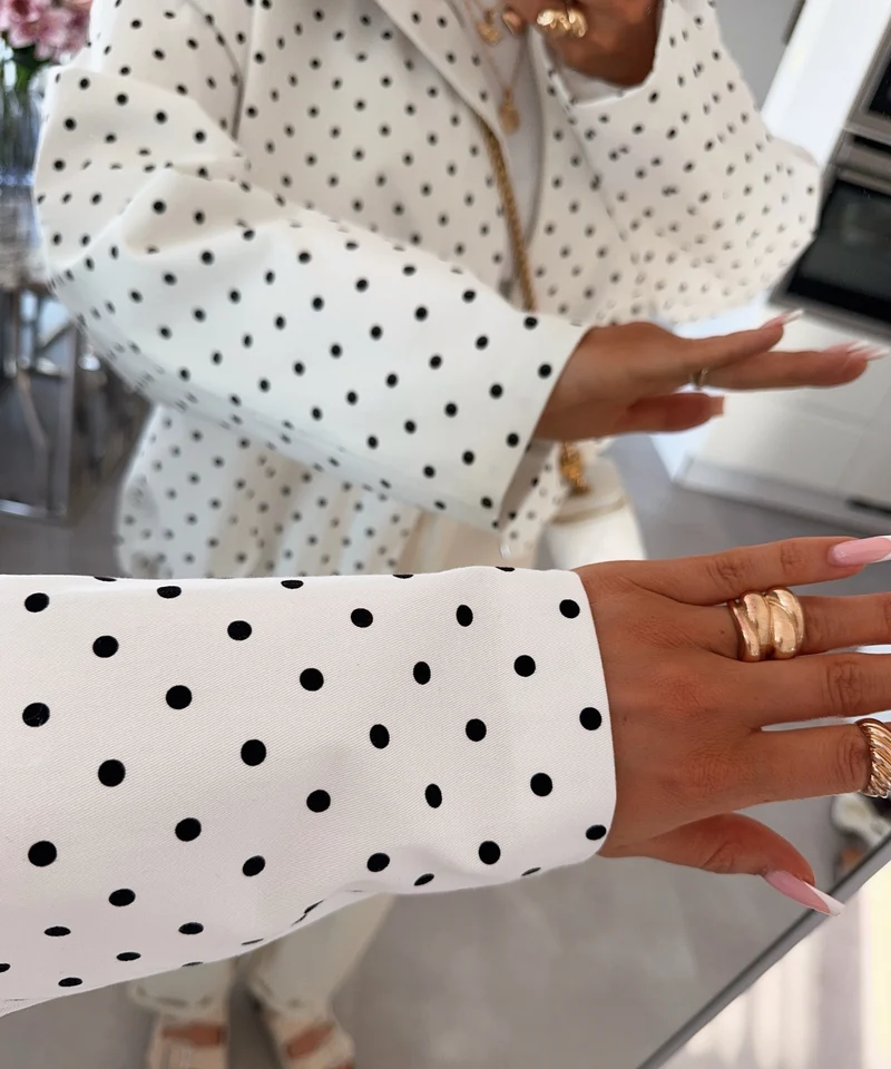 Polka Dots Jacke Pia Weiß