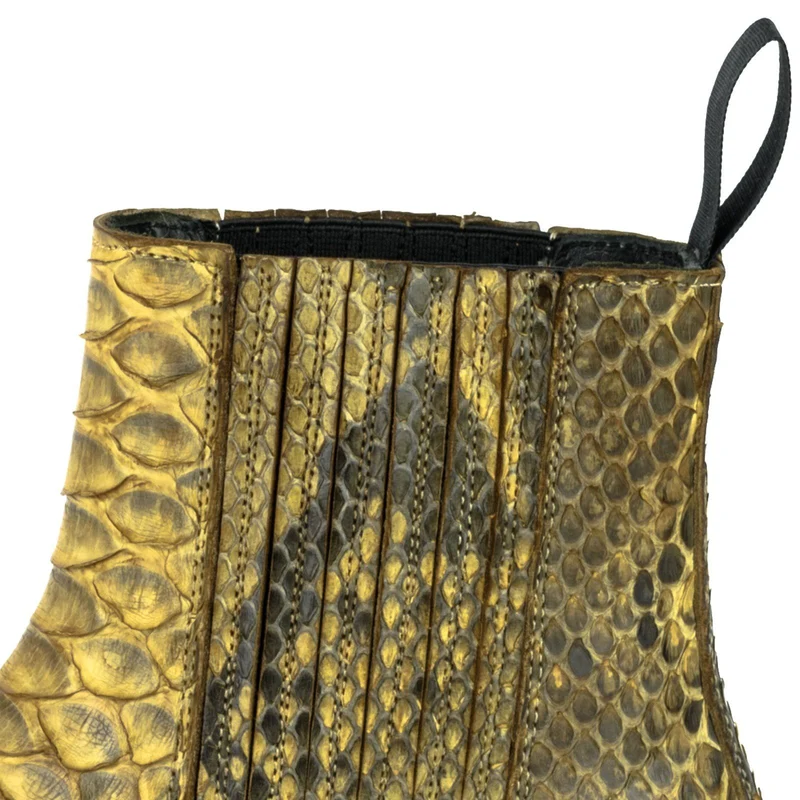 Urban Stiefeletten Damen 2496 Exotisches Leder Dunkelgelb