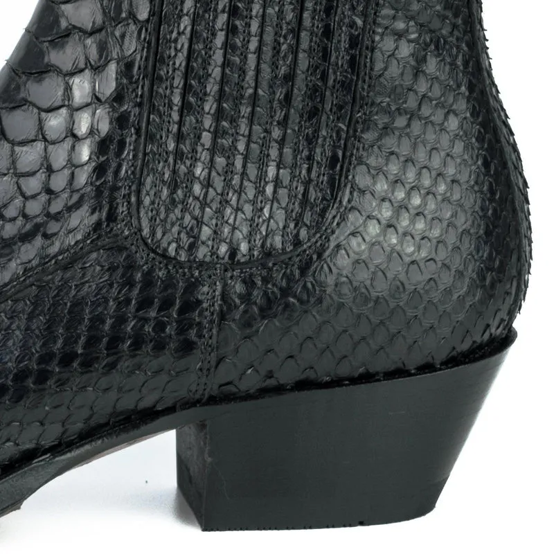 Urban Stiefeletten Damen 2496 Exotisches Leder Schwarz