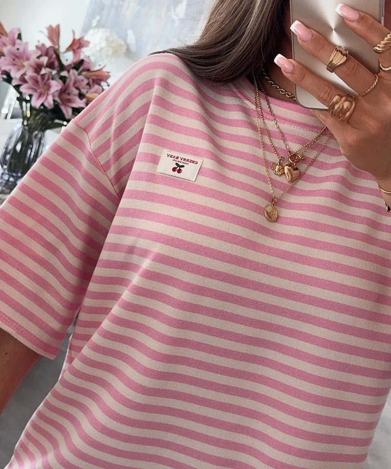 T-Shirt Cleo Streifen Rosa