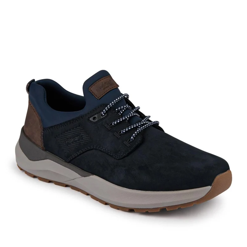 Wide Fit Leather Slip-On Shoes - RKR42504 / 327 705 - Navy