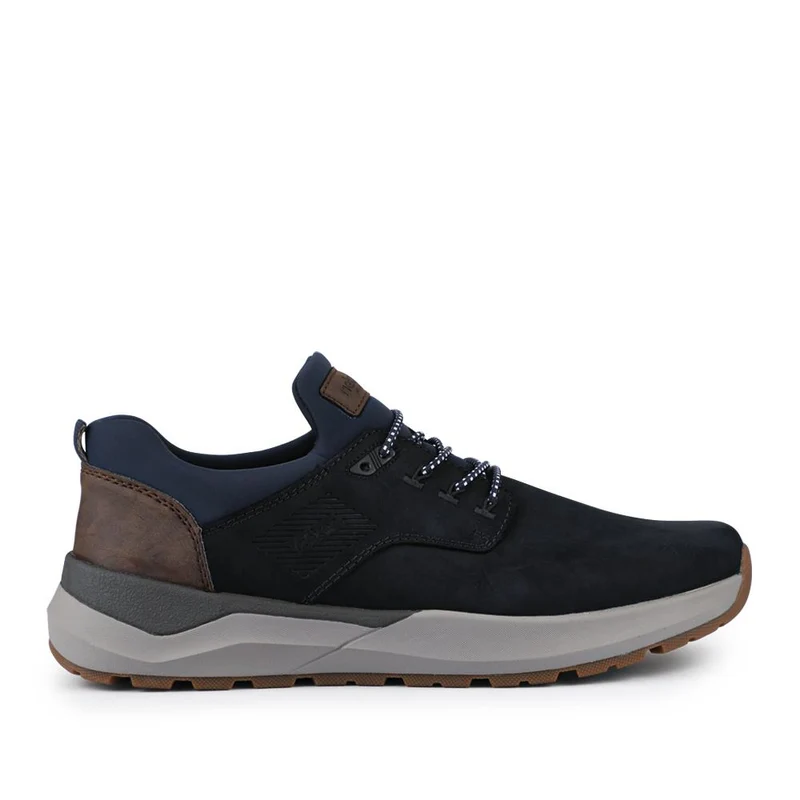 Wide Fit Leather Slip-On Shoes - RKR42504 / 327 705 - Navy