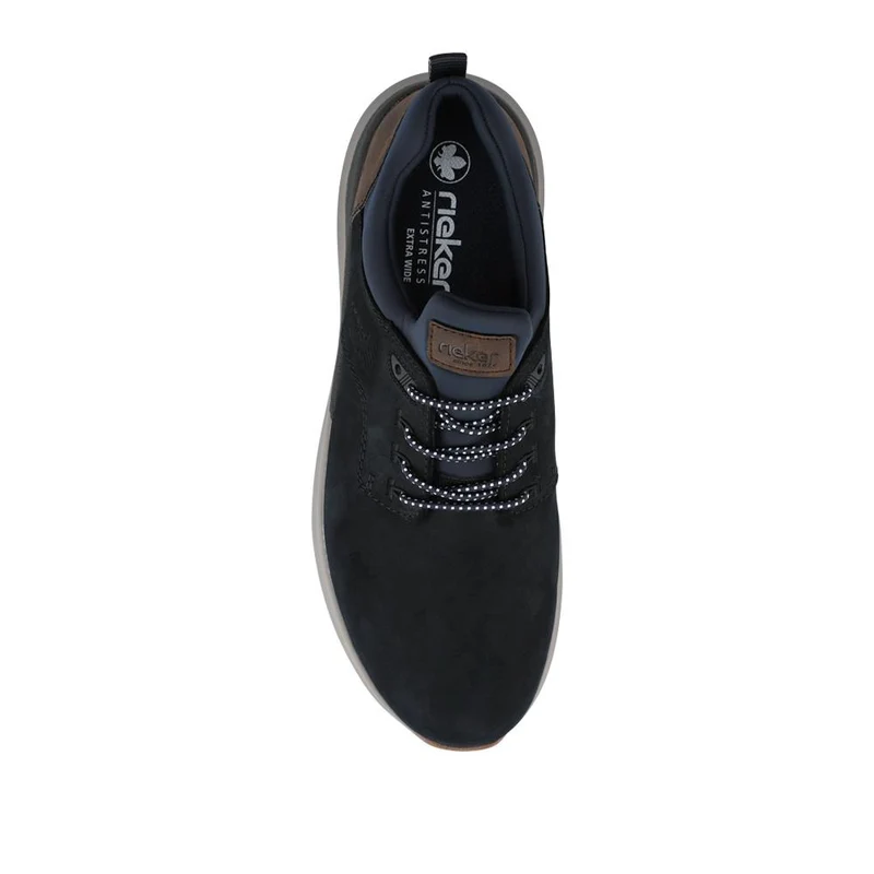 Wide Fit Leather Slip-On Shoes - RKR42504 / 327 705 - Navy