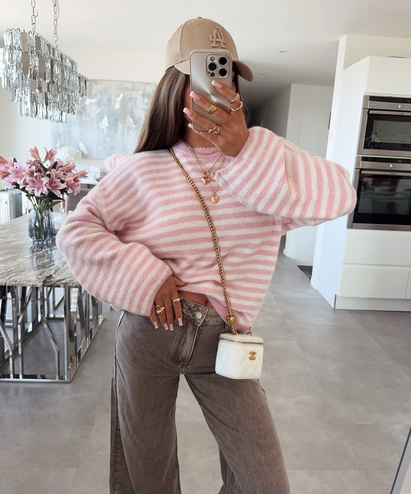 Pullover Streifen Vrona Rosa