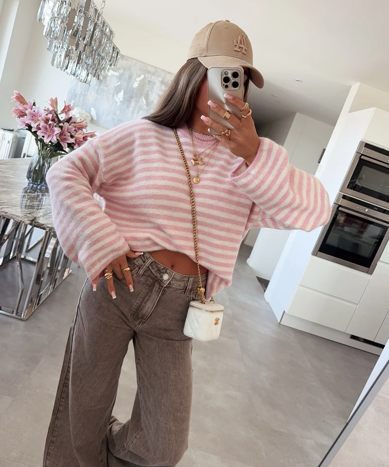 Pullover Streifen Vrona Rosa