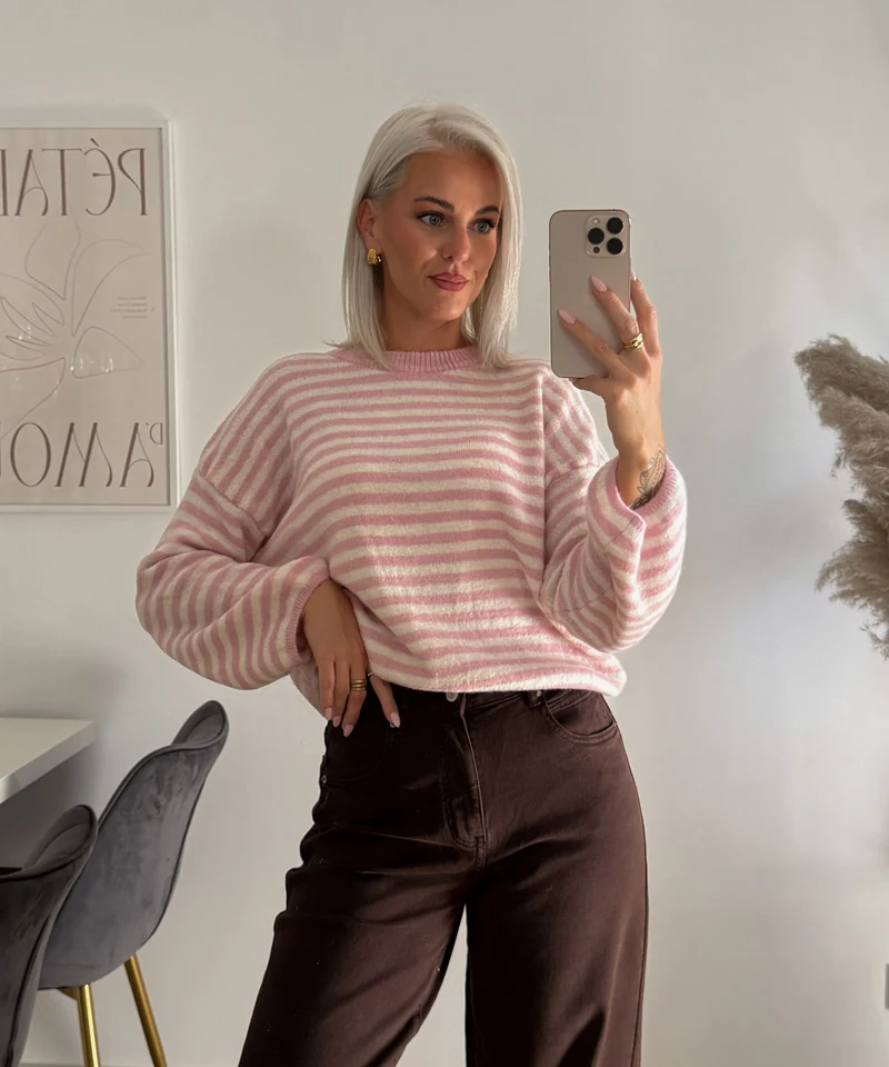 Pullover Streifen Vrona Rosa