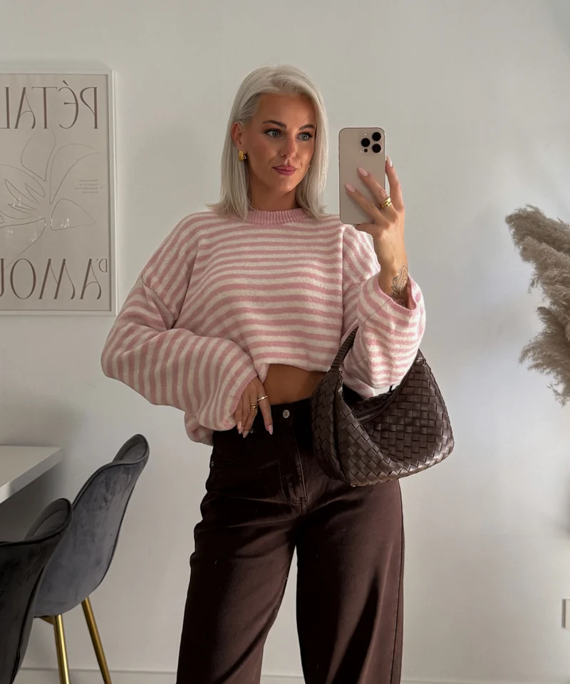 Pullover Streifen Vrona Rosa