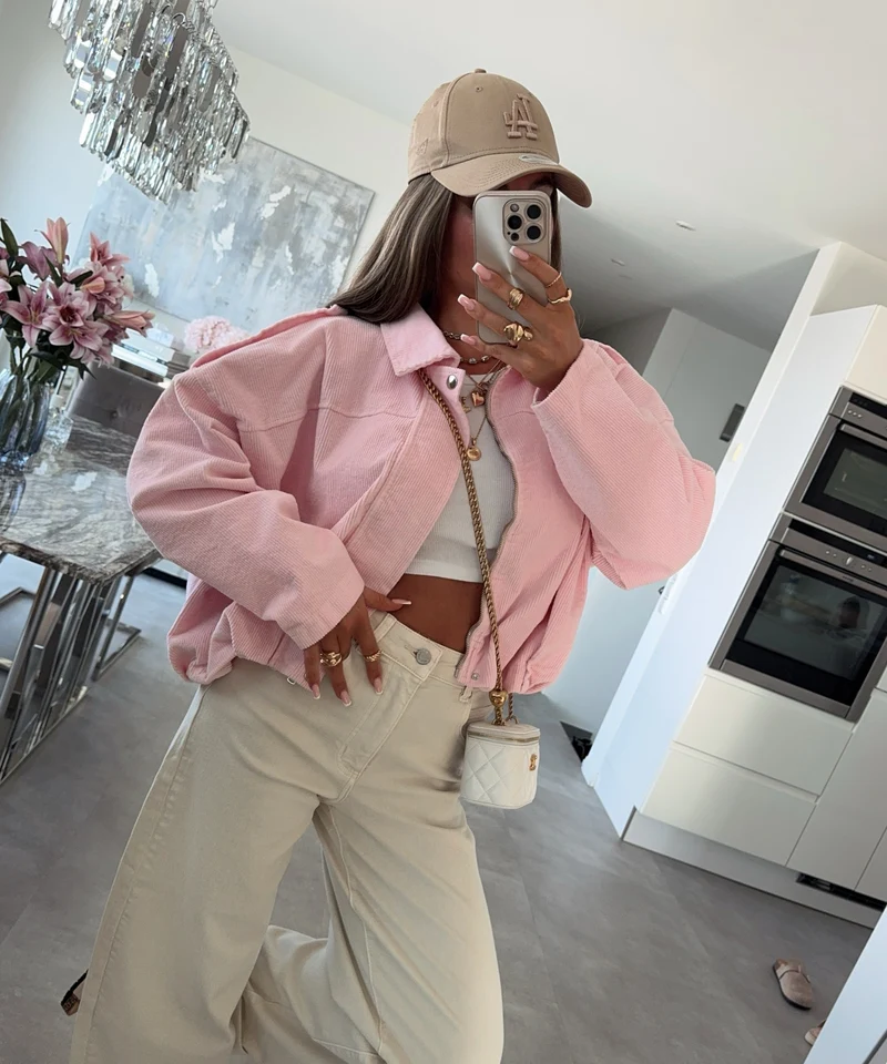 Cord Jacke Amber Rosa