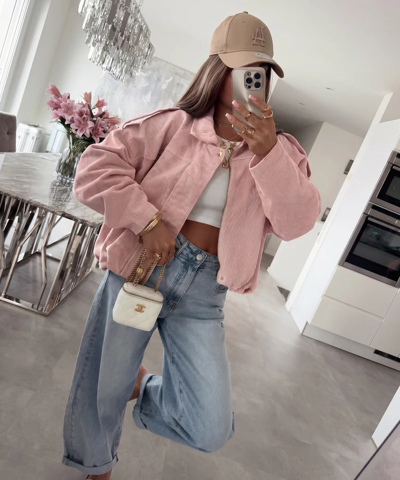 Cord Jacke Amber Rosa