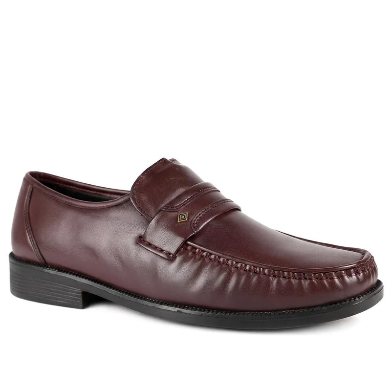Wide Fit Smart Leather Saddle Strap Loafers - MOEN43012 / 329 585