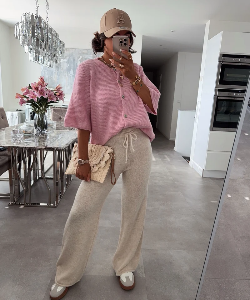Kurzarm Strickjacke Jesse Rosa