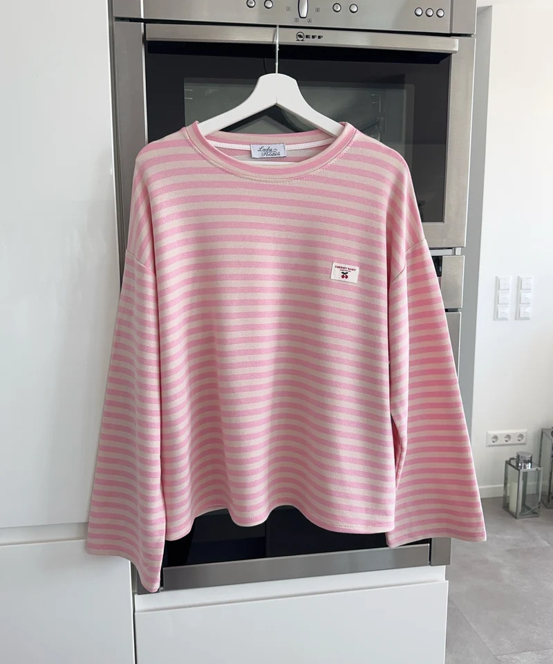 Langarmshirt Mixa Streifen Rosa