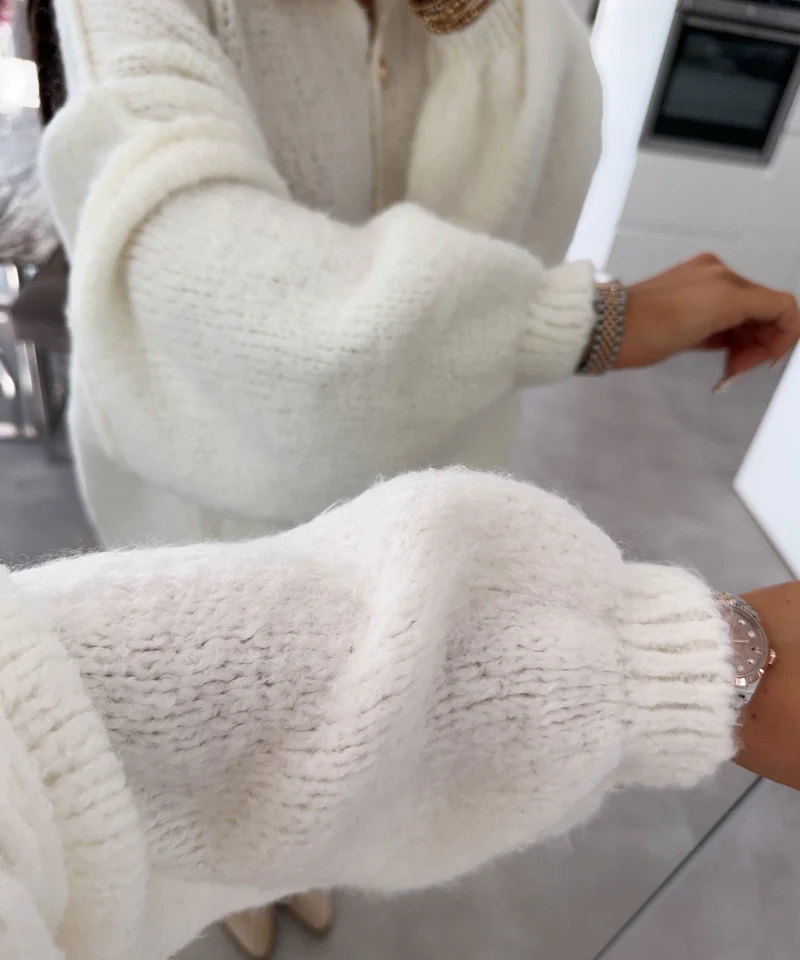 Oversize Strickjacke Jalsien Weiß