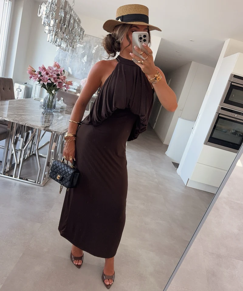 Maxi Kleid Ilenia Dunkelbraun