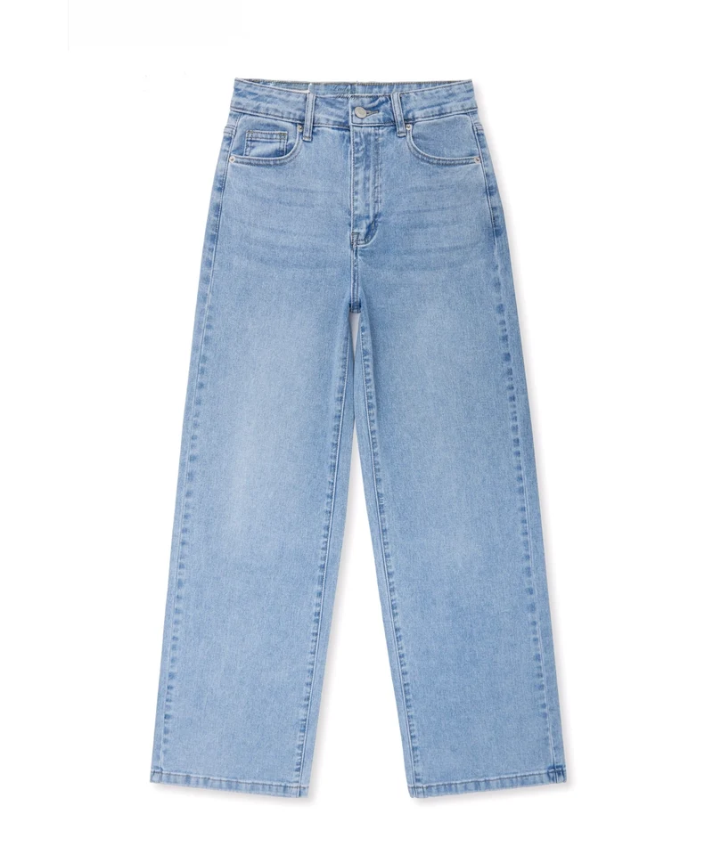 Stretch Straight Leg Jeans Heart Blau