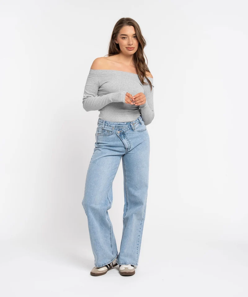 Stretch Straight Leg Jeans Galia Hellblau