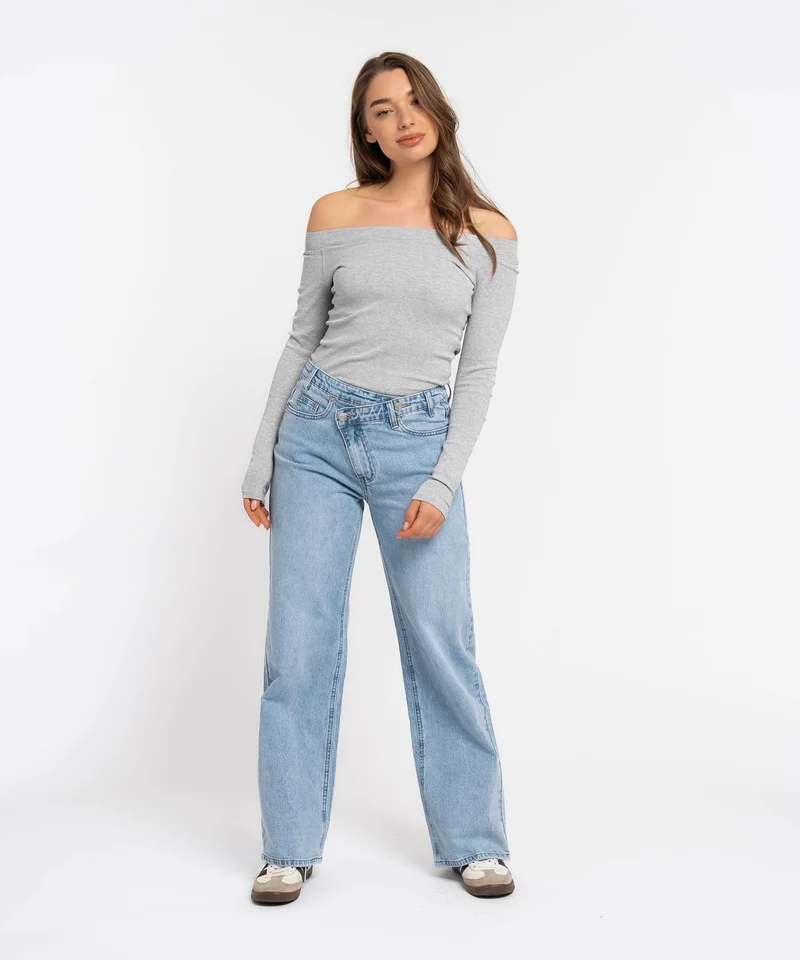 Stretch Straight Leg Jeans Galia Hellblau