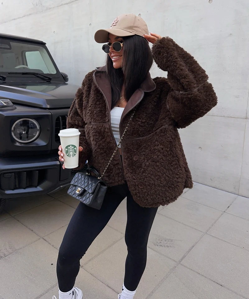 Teddy Fell Jacke Gania Braun