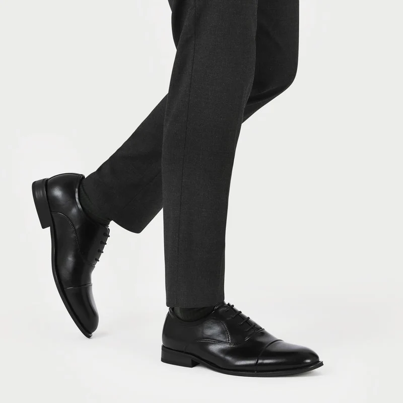 Wide Fit Smart Lace Up Shoes - XINGH41002 / 327 183 - Black
