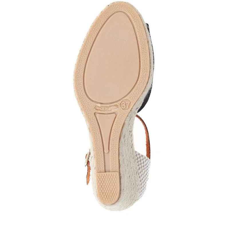 Adjustable Espadrille Sandals - VUL39001 / 326 113 - Navy