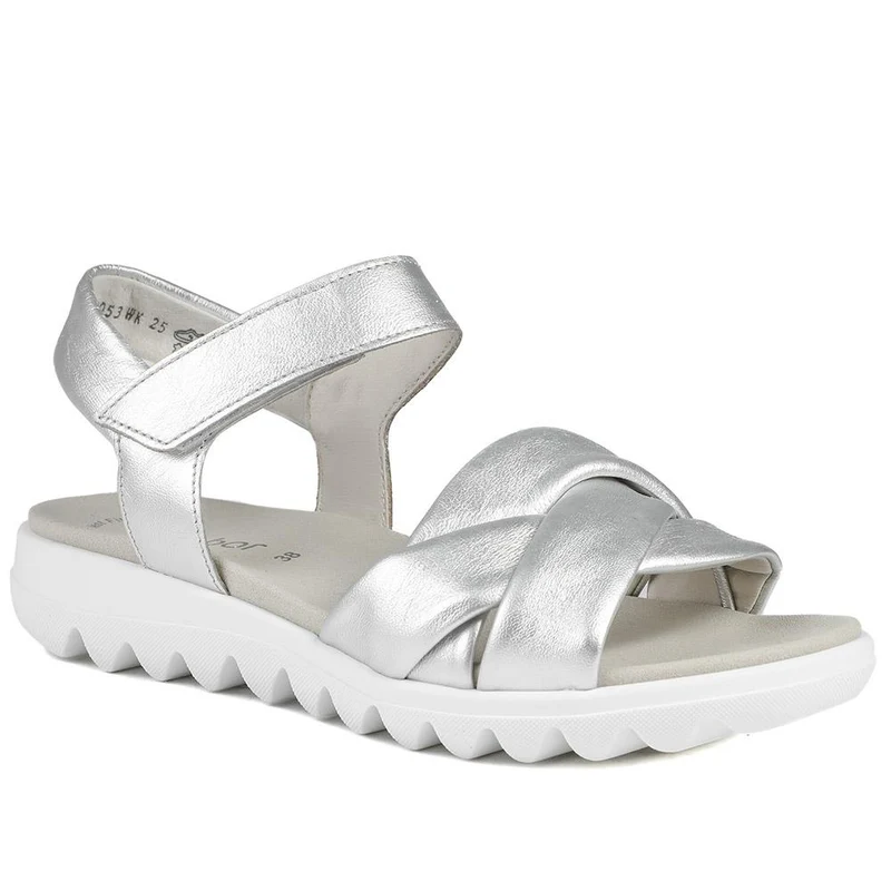 Gabor Adjustable Leather Sandals - GAB43010 / 328 671 - Silver