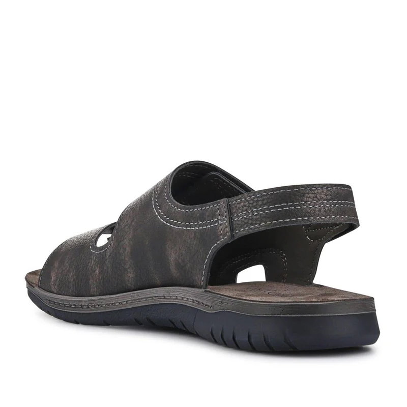 Leather Triple Touch-Fasten Sandals - INB41004 / 326 983 - Black