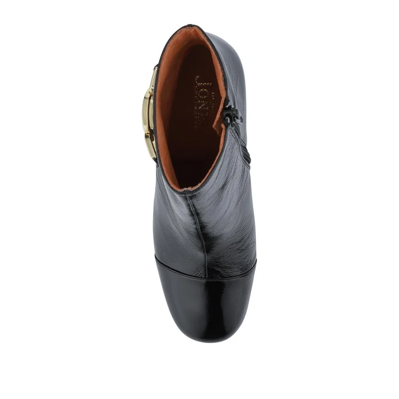 Kamari Leather Zip-Up Ankle Boots - KAMARI / 328 542 - Black Patent