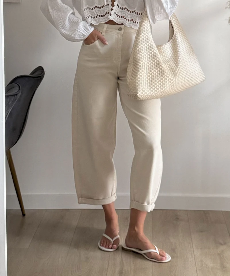 Stretch Balloon Jeans Ronya Creme