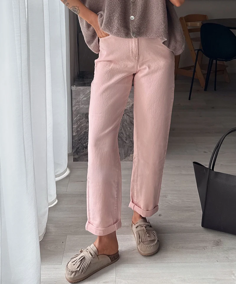 Stretch Mom Jeans Leava Rosa