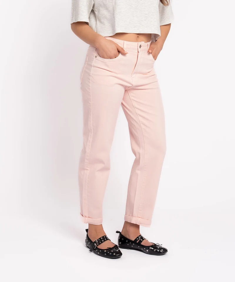 Stretch Mom Jeans Leava Rosa