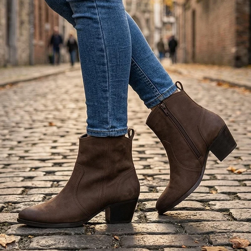 Bellissimo Smart Leather Ankle Boots - BELRNB44005 / 330 080 - Chocolate