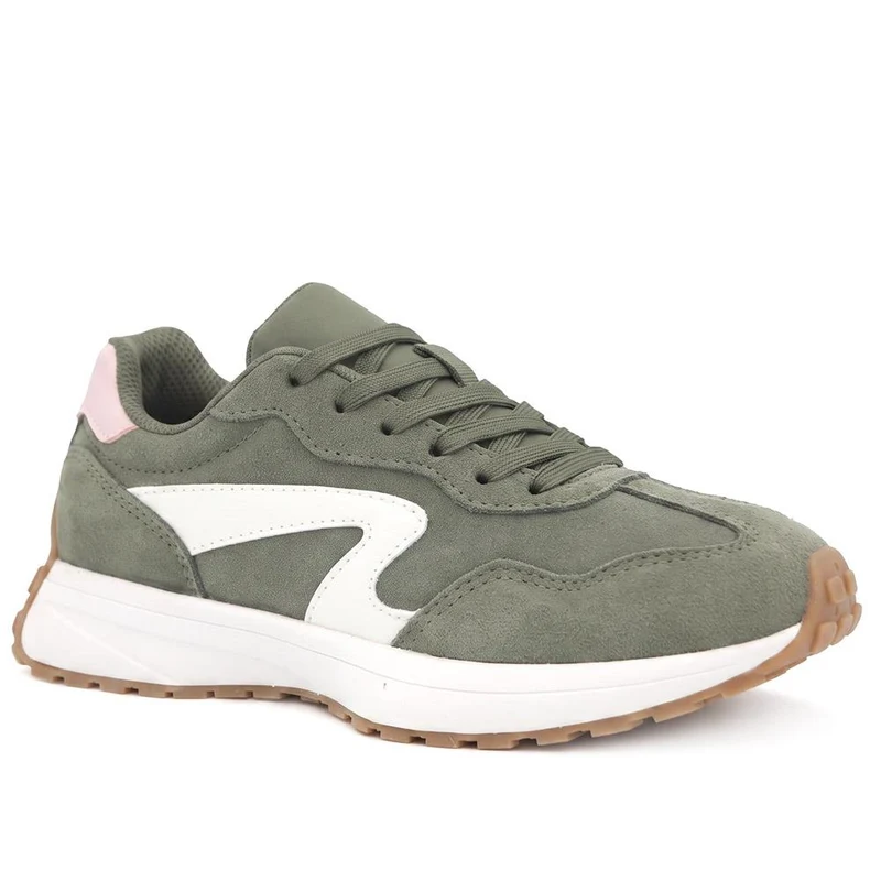 Bellissimo Leather Lace Up Sporty Trainers - BELDINGX44003 / 330 348