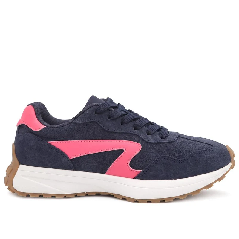 Bellissimo Leather Lace Up Sporty Trainers - BELDINGX44003 / 330 348 - Navy