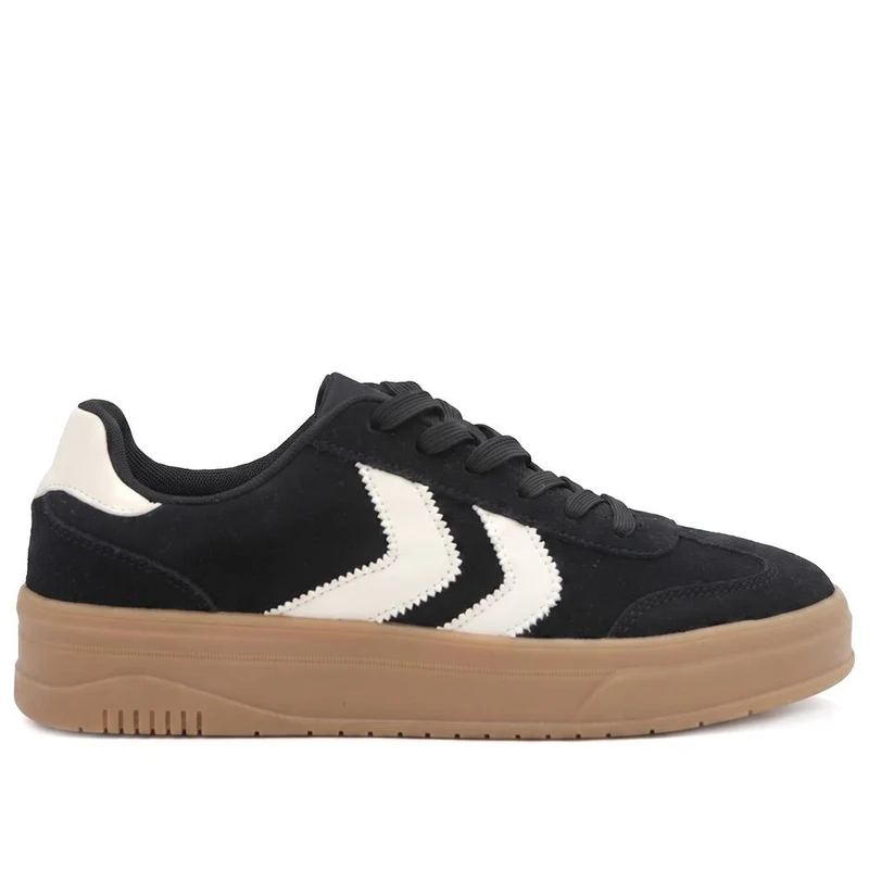 Bellissimo Leather Platform Lace Up Trainers - BELDINGX44006 / 330 349 - Black