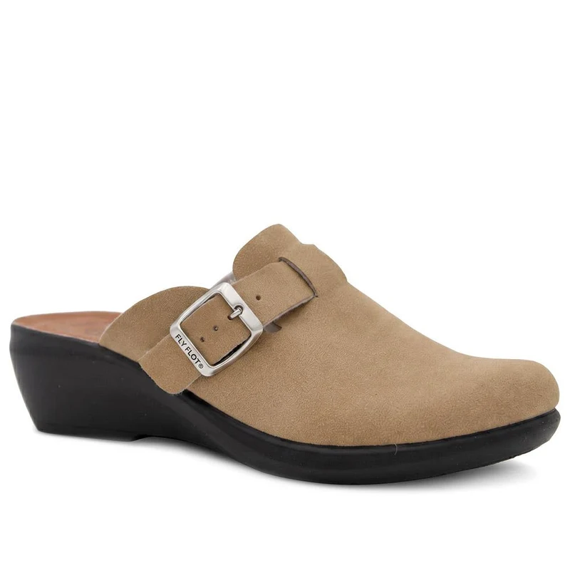 Fly Flot Buckle Detail Mules - FLY44004 / 329 601 - Taupe