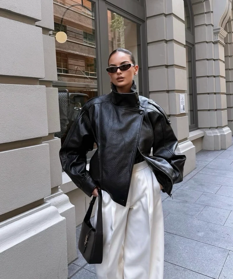 Kunstleder Jacke Rina Schwarz