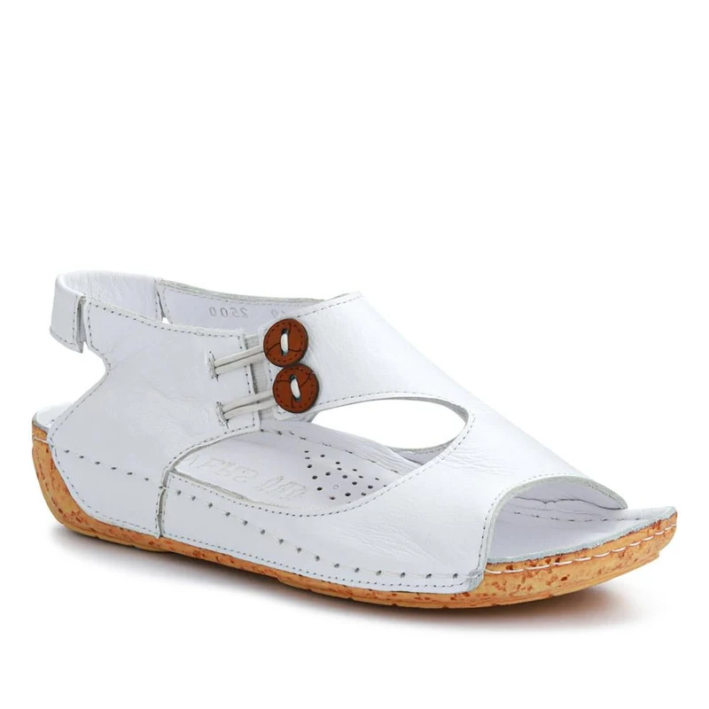 Leather Slip-On Sandals - KARY41004 / 327 532 - White