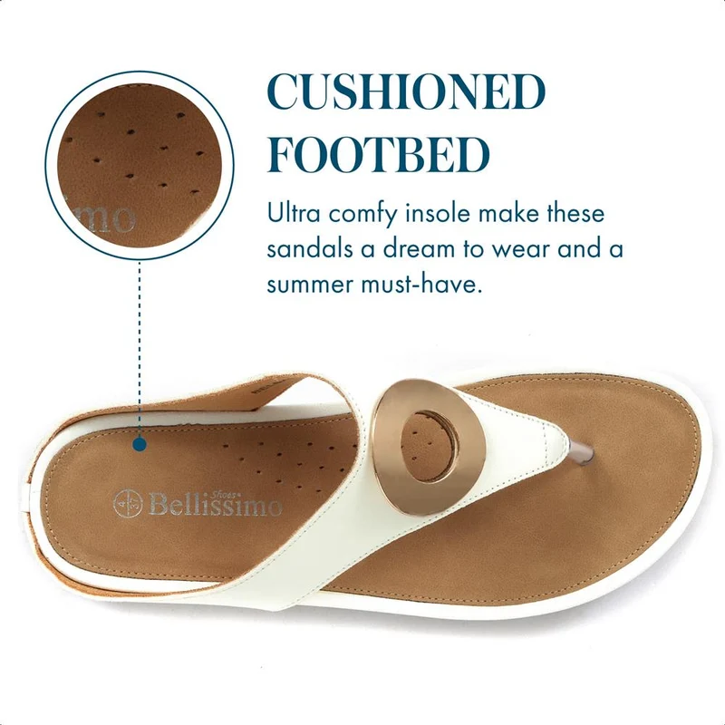 Metallic Toe Post Sandals - BELBAIZH29037 / 315 770 - White
