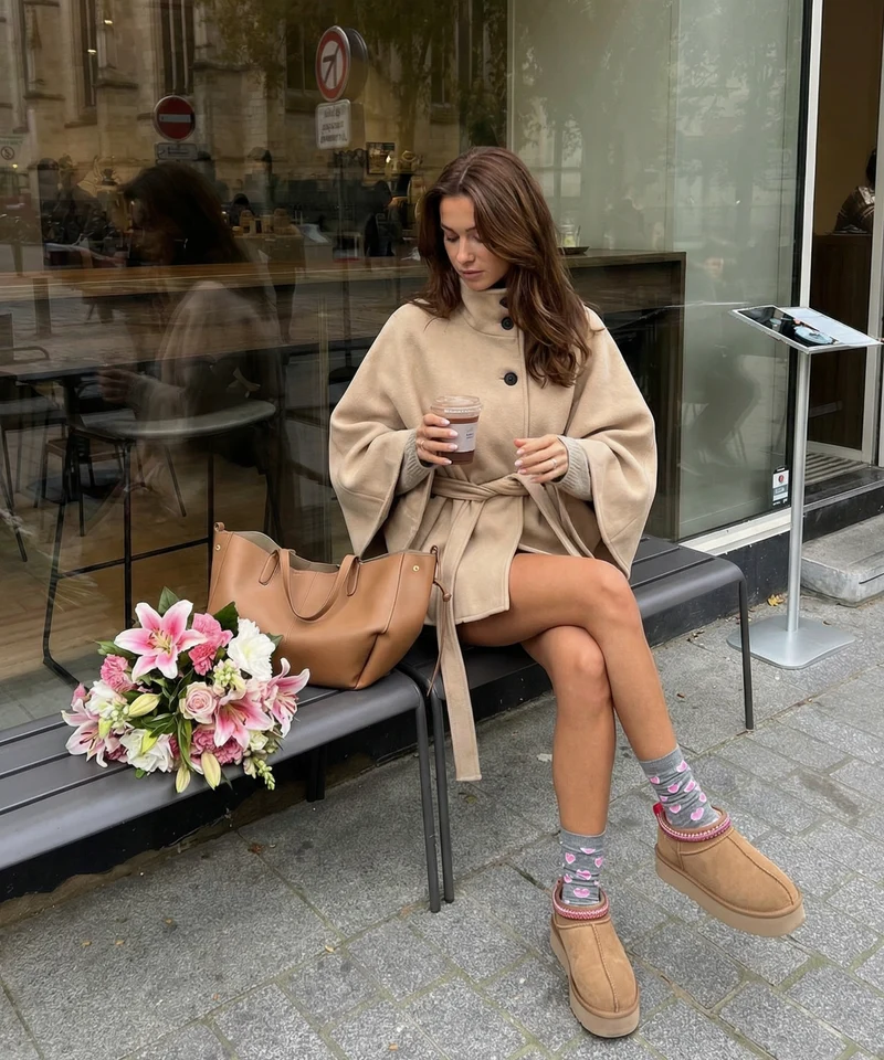 Poncho Karah Beige