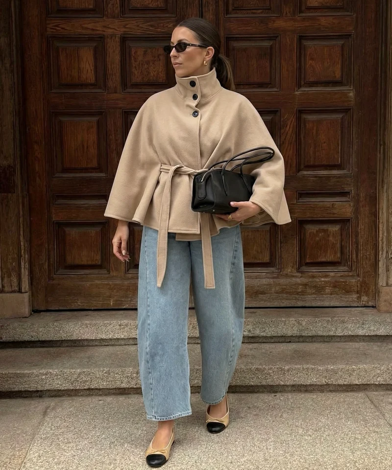 Poncho Karah Beige