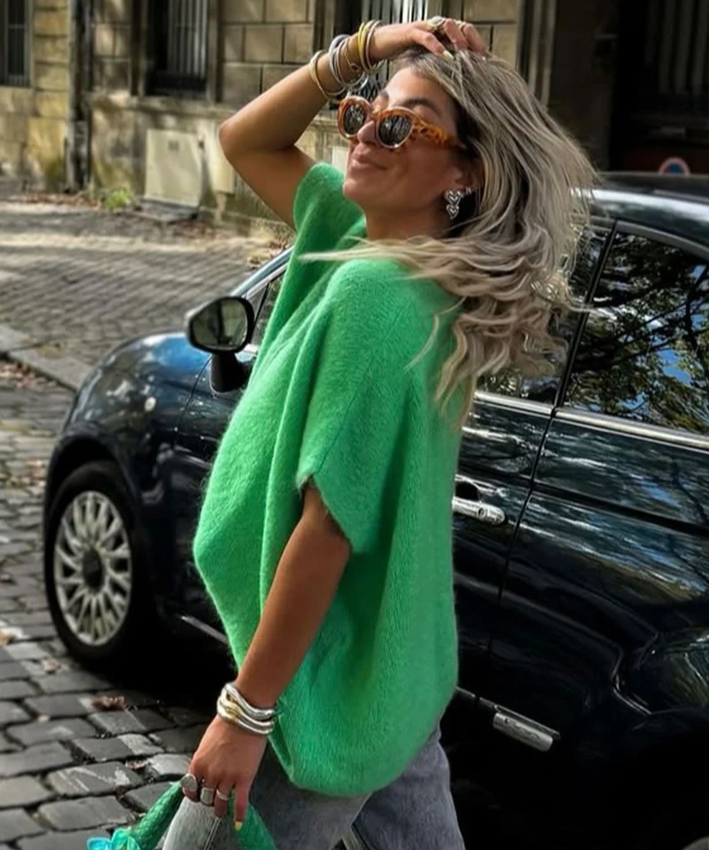 Kurzarm Cardigan Liz Grün